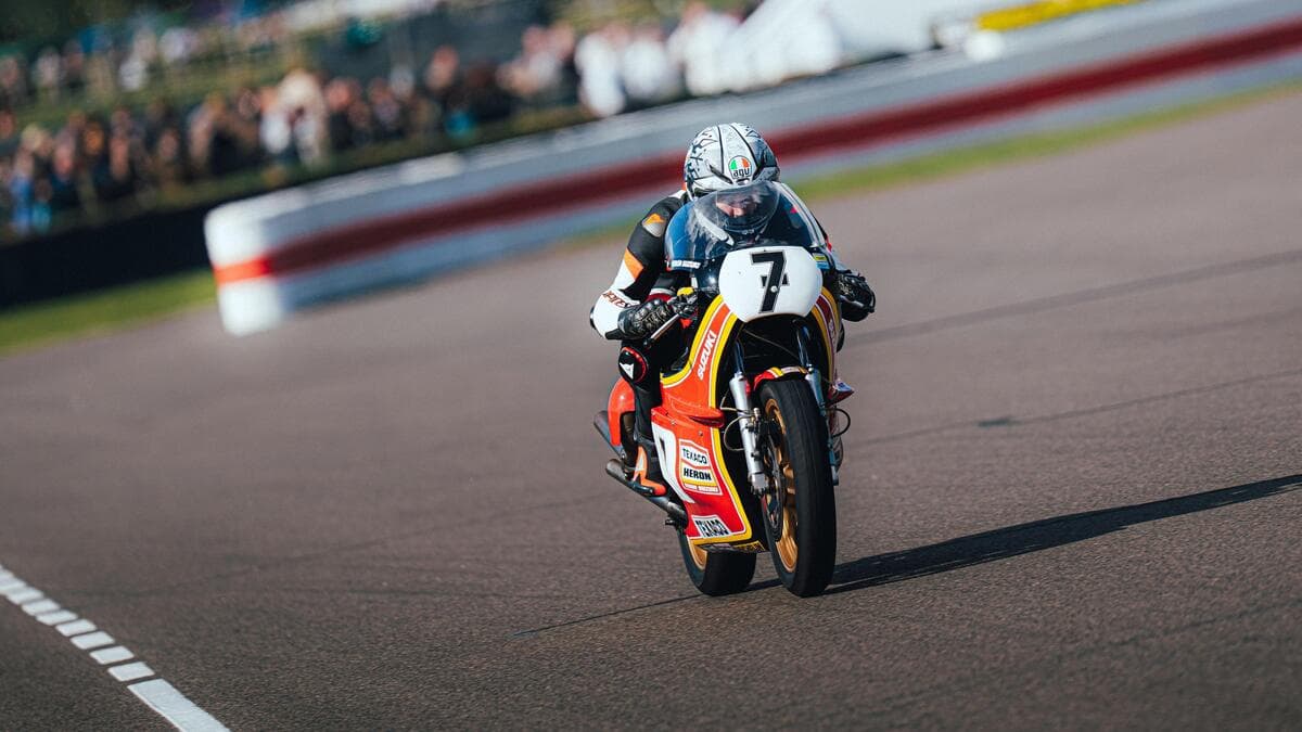 Freddie Sheene a Goodwood sulle moto del papà Barry