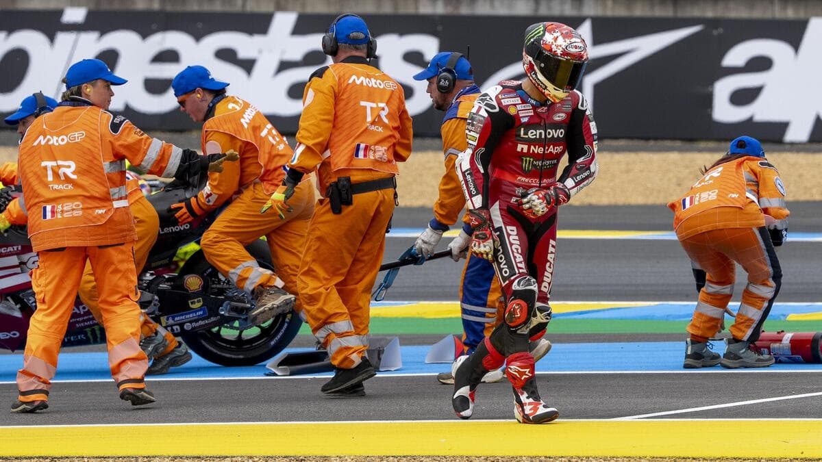 MotoGP 2026. GP di Francia. Pecco Bagnaia, caduto mentre era 2°: “Abbiamo avuto un piccolo inconveniente e giro dopo giro perdevo confidenza sull’avantreno”