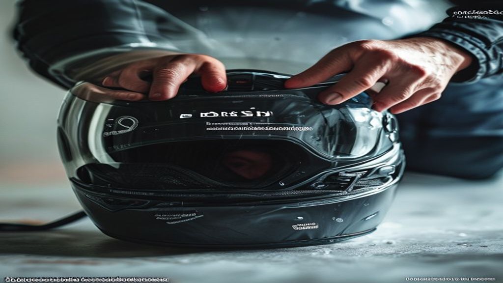 La procedura per pulire il casco e l'asciugatura dei tessuti